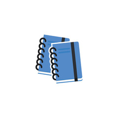 Notebook vector illustration, blue notebook flat icon