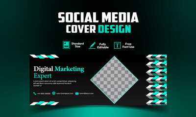 Social media facebook cover banner post template. Digital marketing Business promotion Facebook cover web template design