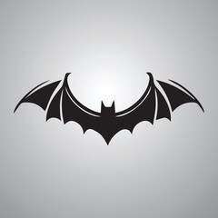 Bat silhouette vector icon logo template illustration. Bat icon isolated on white Vector elements - obrazy, fototapety, plakaty
