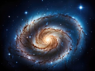 View of a spiral galaxy from space
