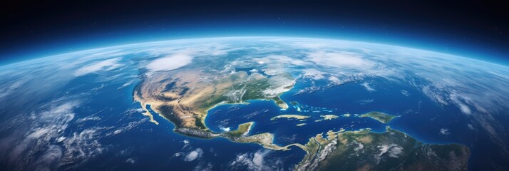 Planet Earth with detailed relief and atmosphere