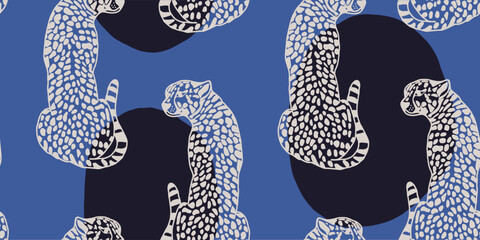 Vector animal print. Seamless leopard pattern design for fabric and textile, packaging, web and social media design  © Sviatlana