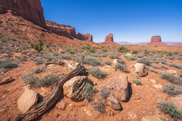 hiking in the monument valley, arizona, usa