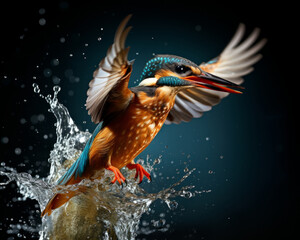 Obraz premium Eisvohel bei der Jagd