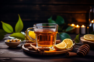 cup of tea with lemon and ginger 