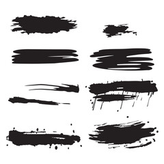 Vector black paint, ink brush stroke, brush, line or texture. ink brush stroke vector