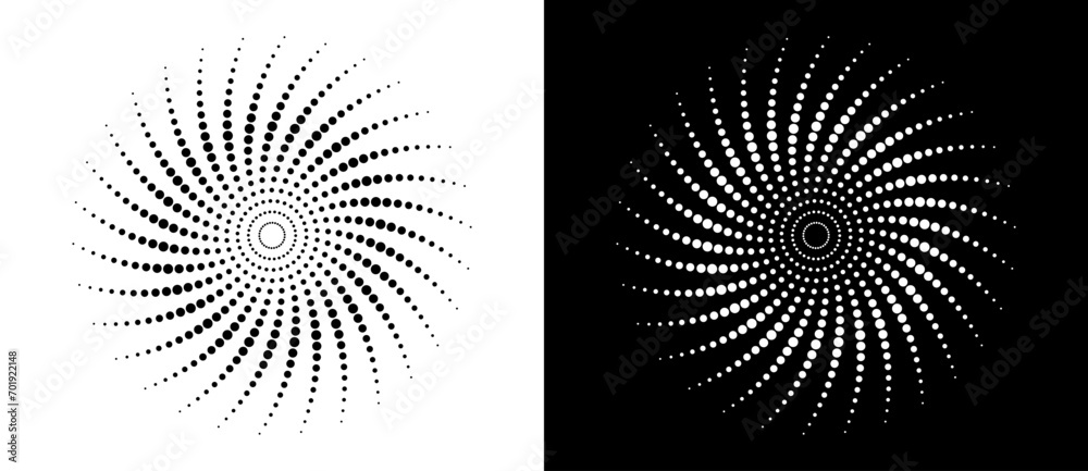 Aufkleber abstract background with halftone dots in circle. art design circle as logo or icon. a black figure 