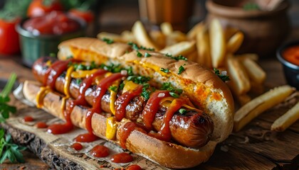 Fresh and Delicious Grilled New York Hotdog - obrazy, fototapety, plakaty