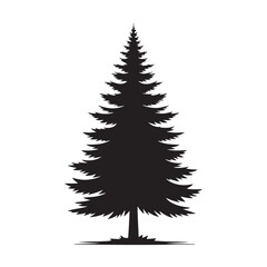 Vector Illustration: Pine Tree Silhouette - Timeless Nature Beauty
