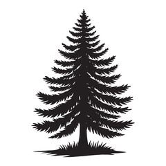 Aesthetic Pine Tree Silhouette Graphic - Vector Art for Creative Projects
