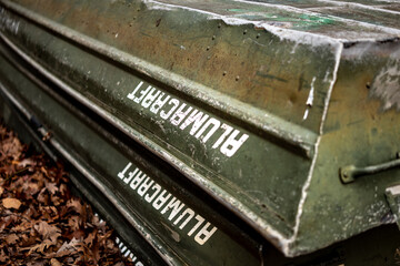 Stack of rental rowboats