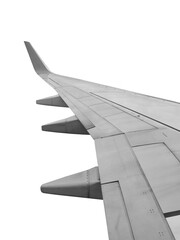 Fototapeta na wymiar The wing of a passenger aircraft
