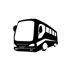 Electric bus on white background