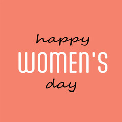 Text HAPPY WOMEN'S DAY on orange background