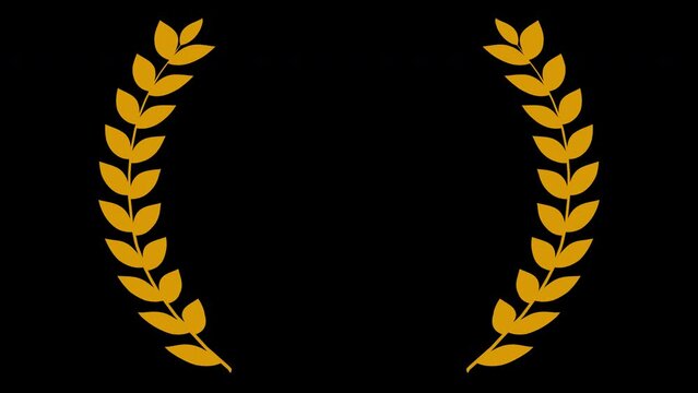 Laurel wreath animated, isolated on transparent background with alpha channel.