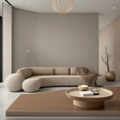 modern living room with sofa, Generative ai