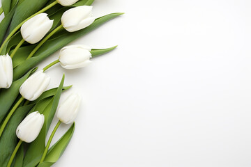 Tulips, white background, isolated,