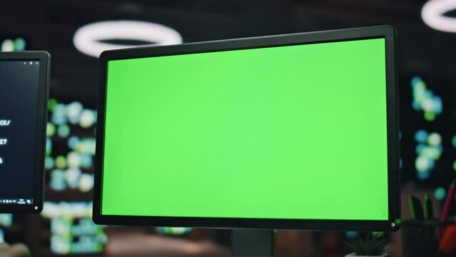 Programer coding chromakey computer datacenter closeup. Engineer writing code