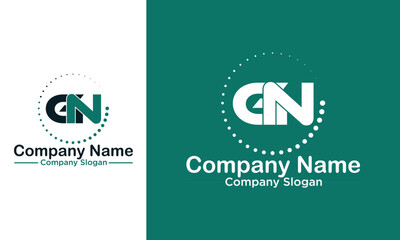 Letter GN logo with circle line, creative modern monogram logo style