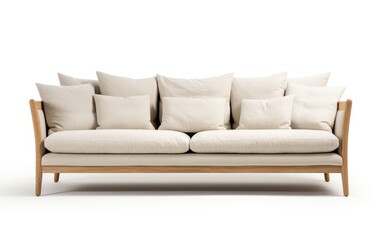 3seater sofa, modern couch Isolated on white background.