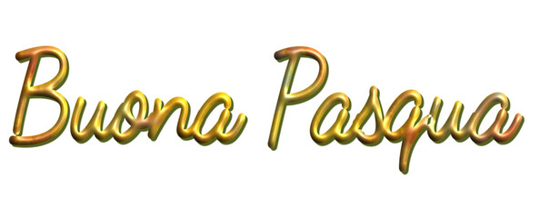 Buona Pasqua - Happy Easter written in Italian - gold  color with glitter - picture, poster, placard, banner, postcard, card.