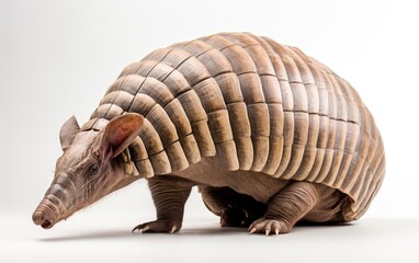 Armadillo animal Isolated on white background.