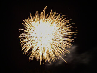 Fireworks during the feast of the Saint Amand in Senas in Provence in France