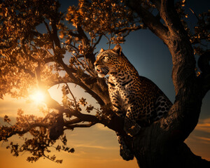 Leopard in Savanne - obrazy, fototapety, plakaty