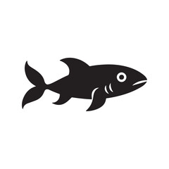 A black silhouette Sea animals set, Clipart on a white Background, Simple and Clean design, simplistic