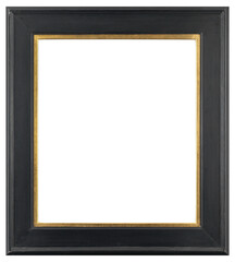 Large black picture frame with gold insert, on a transparent background, in PNG format.Large black...