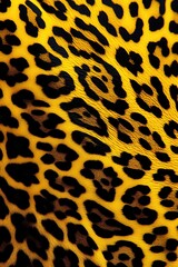 Fototapeta premium Yellow Cheetah Animal Print Pattern Textile Concept Art Contemporary Background Retro Chic Wallpaper Single Color Backdrop