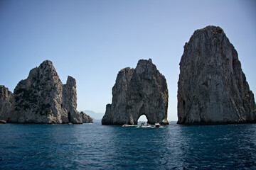 Fototapeta na wymiar Capri Island, famous Faraglioni rocks, Italy