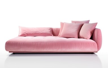 Contemporary Pink outdoor Velvet Fabric daybed, Outdoor pink velvet daybed Isolated on white background.