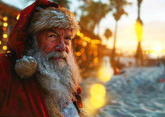 Santa Claus am Strand