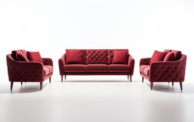 Modern Six seater sofa, Diamond six seater couch set Isolated on white background.