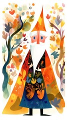wizard old beard fairytale character cartoon illustration fantasy cute drawing book art graphic
