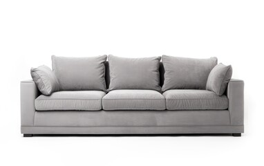 Gray fabric sofa, Modern gray sofa Isolated on white background.