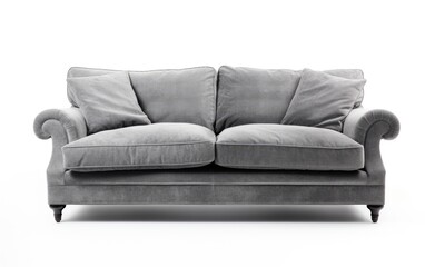 2seater fabric sofa, Gray fabric sofa, Modern gray sofa Isolated on white background.