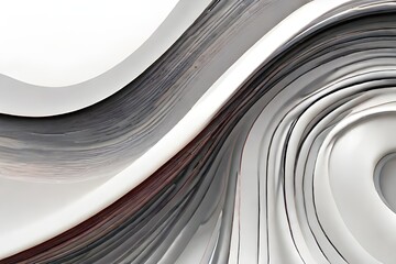 Technology abstract lines on white background. Undulate Grey Wave Swirl, frequency sound wave, twisted curve lines with blend effect. Generative AI