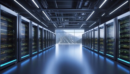 Fototapeta premium QuantumQuotient's Data Odyssey: Pioneering Future Frontiers. Generate AI