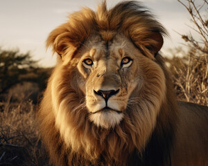 Fototapeta premium Lion in savanna