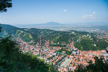Panorama view of Brasov Transylvania Romania 