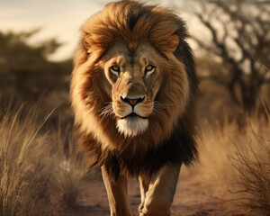 Obraz premium Lion in savanna