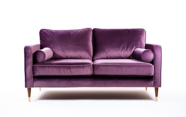 Two seater velvet couch, Modern 2 Seat Velvet Sofa Isolated on white background.