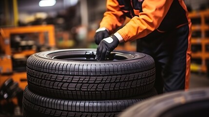 Experienced Mechanic Ensuring Safe Road Trips by Replacing Tyres at Trusted Service Garage