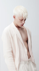 Obraz premium fashion portrait of albino male model in studio