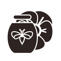 Honey Jar and Pansy Black Fill Icon