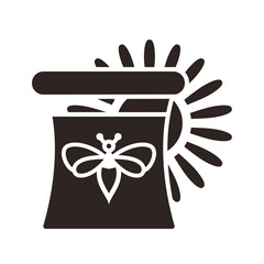 Honey Jar and Echinacea Black Fill Icon