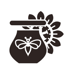 Honey Jar and Passiflora Black Fill Icon