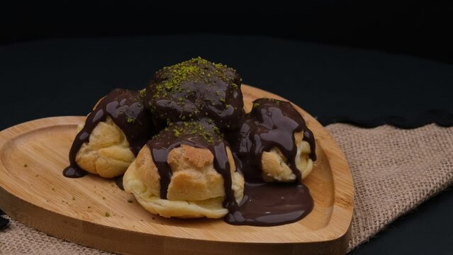 fresh delicious profiterole